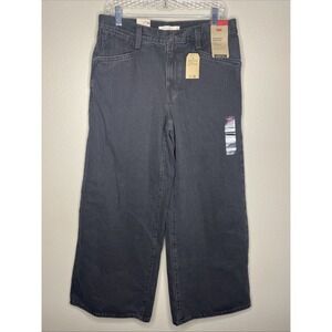 Levi's Levi Strauss & Co Women's '94 Black Baggy Wide Leg Mid Rise Jeans 30x31